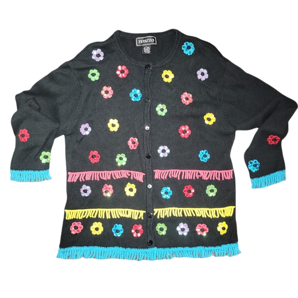 Vintage Terazzo Floral Cardigan